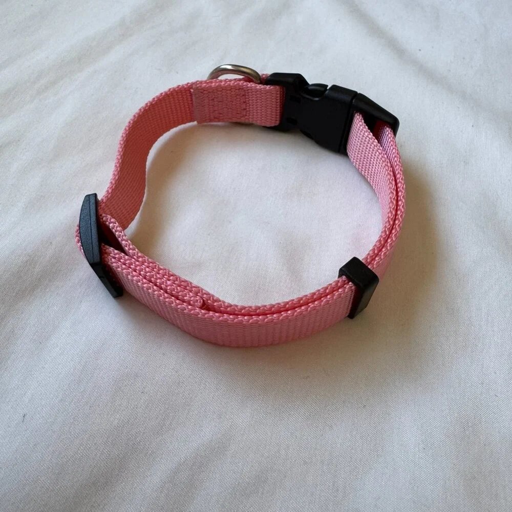 NWT Native Pup Basic Nylon Dog Collar, Adjustable for Small Dogs or Puppies Pink